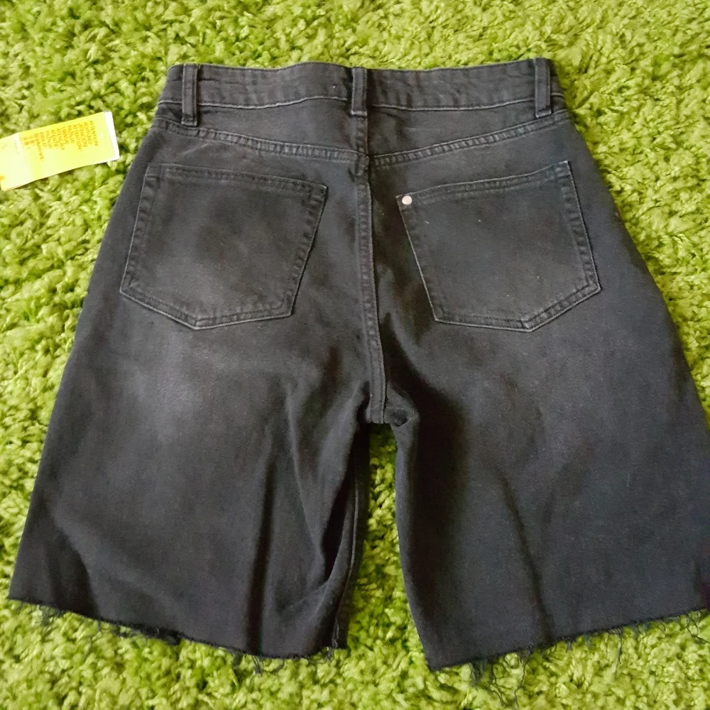 High Rise Denim Bike Shorts - Picture 3 of 4